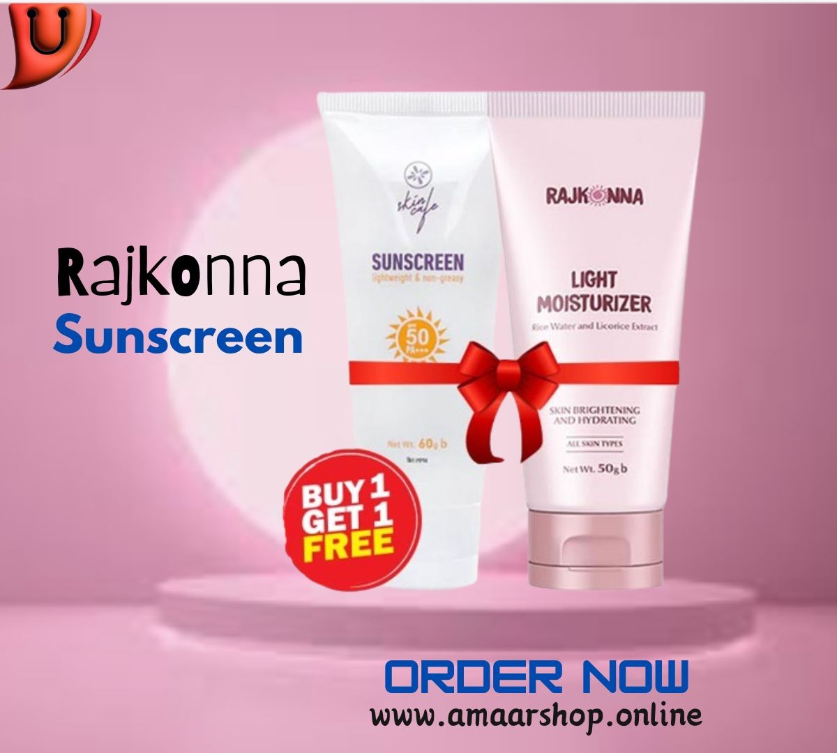 Skin Cafe Sunscreen, 60ml and Rajkonna Light Moisturizer, 50gm Combo Offer