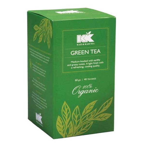 Kazi & Kazi Organic Green Tea Bag, 60gm, Normal Aroma (Pack of 40 Sachet)